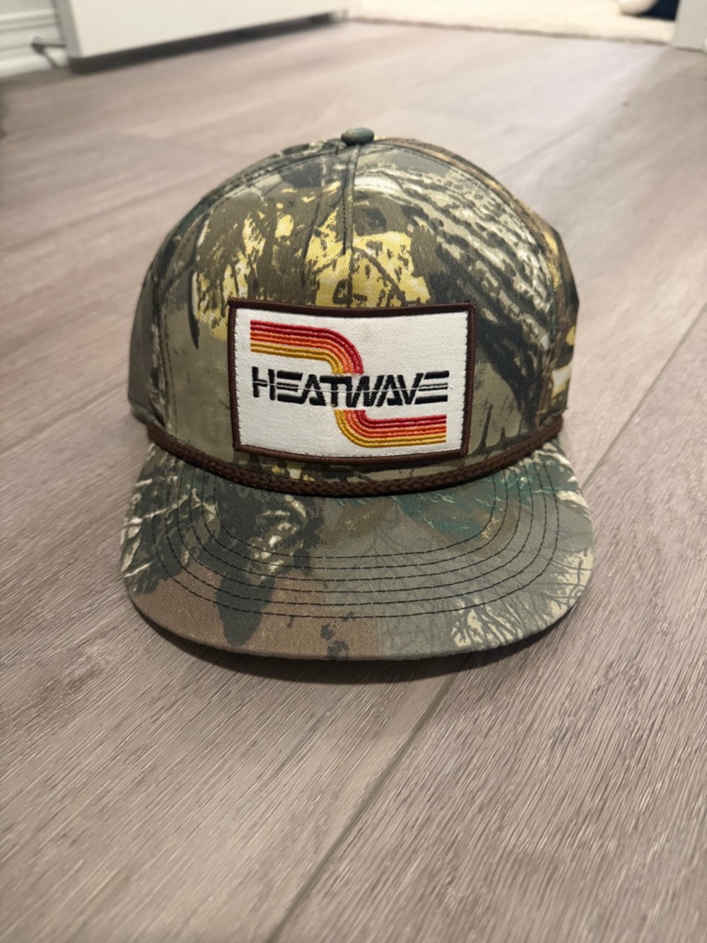 Heatwave Camo Snapback Hat - Green, Brown